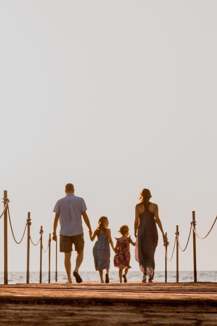 family, walk, beach, holding hands, walking, baby, kids, children, love, adorable, childhood, dad, mom, nature, mother, father, parents, sunset, together, bonding, leisure, happiness, vacation, holiday, portrait, family portrait